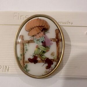 Vintage Finesse Girl Climbing Pin - 1 1/2” - New Old Stock